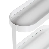 Honey Can Do White 2-Tier Metal Bathroom Counter Organizer Shelf