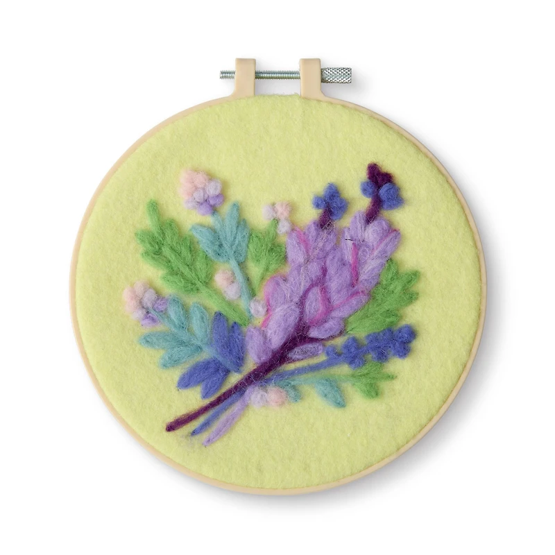 6" Lavender Needle Felting Kit with Hoop by Loops & Threads®