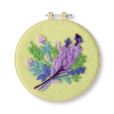 6" Lavender Needle Felting Kit with Hoop by Loops & Threads®