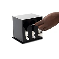 Mind Reader Black 3 Compartment Plastic Utensil Dispenser & Cutlery Organizer