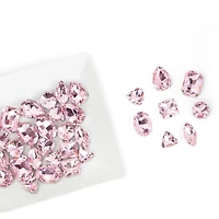 CousinDIY Silver Light Rose Glass Sew-On Rhinestones, 40ct.