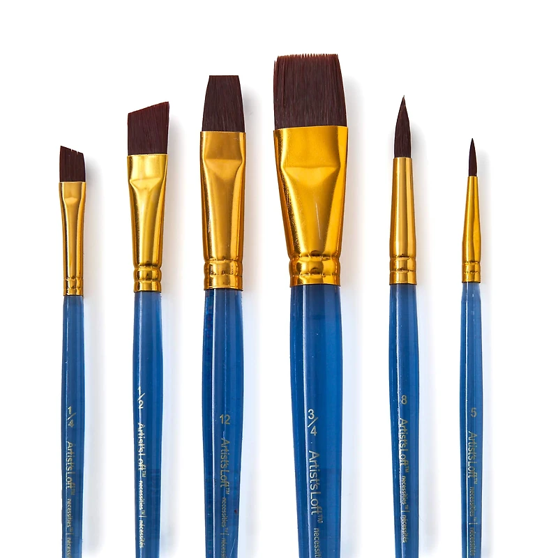 Necessities™ Brown Synthetic Acrylic Brush Set by Artist's Loft™
