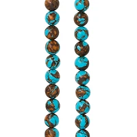 12 Pack: Turquoise Siderolite Round Beads, 8mm by Bead Landing™