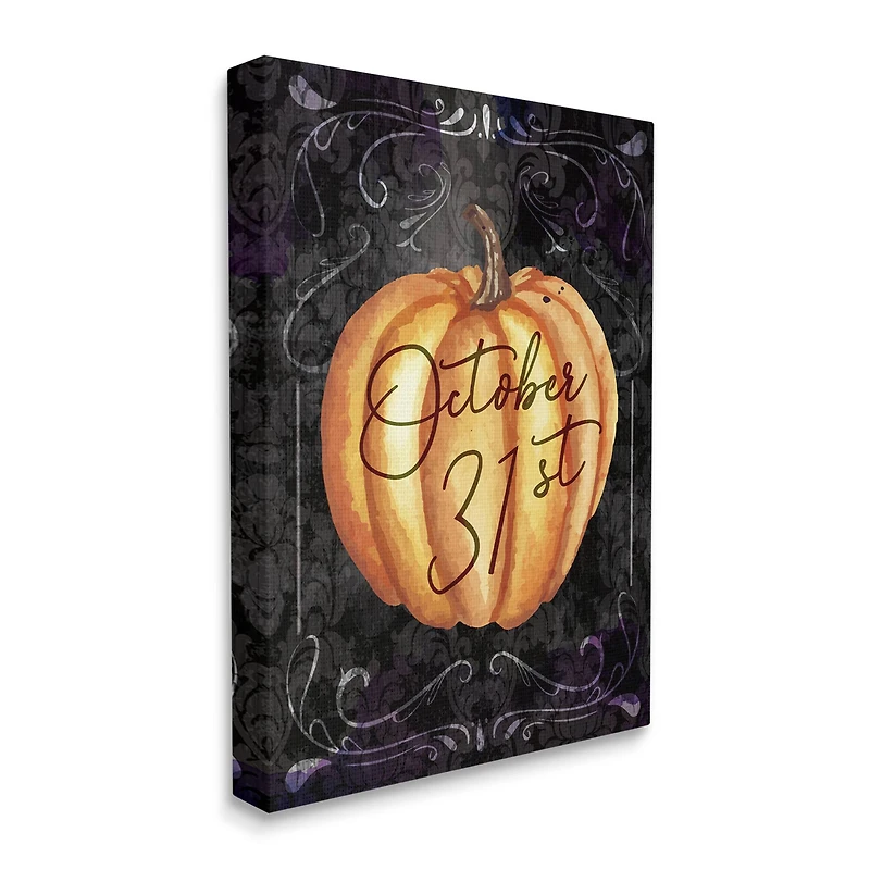 Stupell Industries October 31st Halloween Pumpkin Canvas Wall Art