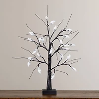 2ft. Pre-Lit Artificial Halloween Ghost Twig Tree with 24 Purple LED Lights
