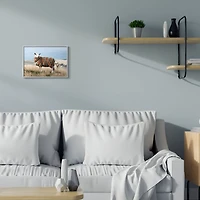 Stupell Industries Sweater Weather Sheep Animal Farm Plaid Gray Framed Wall Art