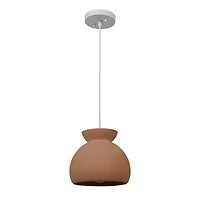 Hello Honey® Sienna Matte Terra Cotta Boho Ceramic Ceiling Light with White Fabric Cord