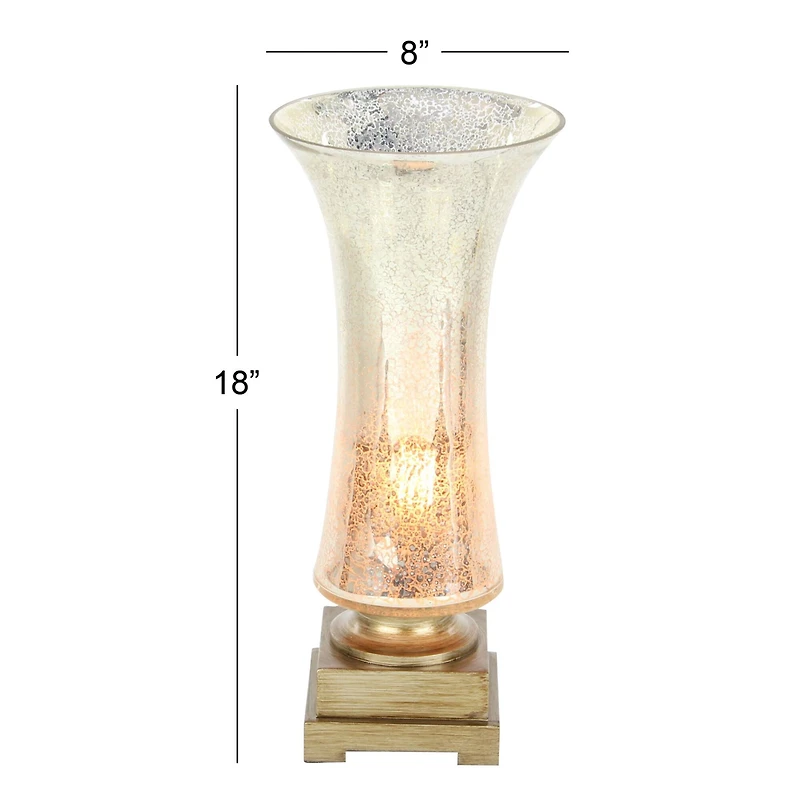 Set of 2" Gold Glass Glam Uplight, 18"