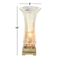 Set of 2" Gold Glass Glam Uplight, 18"