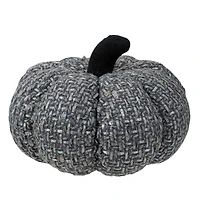 7.5" Gray Knitted Fall Harvest Tabletop Pumpkin