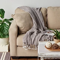 DII® Gray & White Textured Acrylic Throw