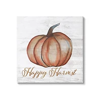 Stupell Industries Happy Harvest Pumpkin Country Rustic Canvas Wall Art