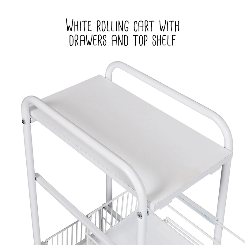 Honey Can Do White 4-Tier Slim Rolling Cart