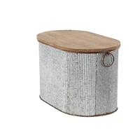 Set of 3 Brown Metal Farmhouse Storage Bench, 23", 48"