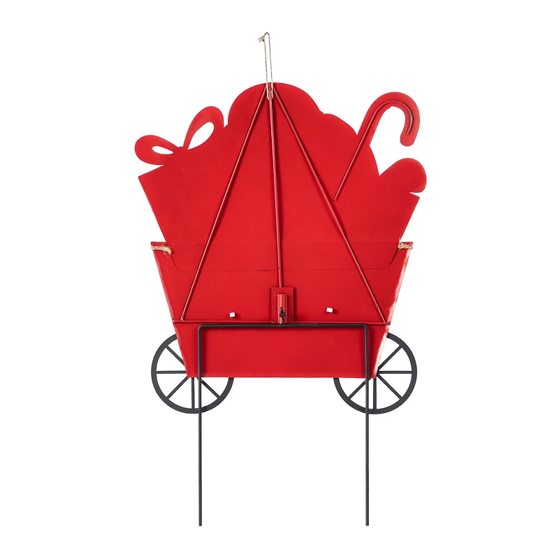 Glitzhome® 24" Metal Christmas Dog and Gift Cart Yard Stake