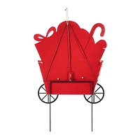 Glitzhome® 24" Metal Christmas Dog and Gift Cart Yard Stake