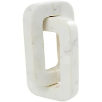 White Marble Geometric 2 Link Chain Sculpture Décor