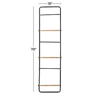 Black Metal Wall Mounted 6 Rack Magazine Holder