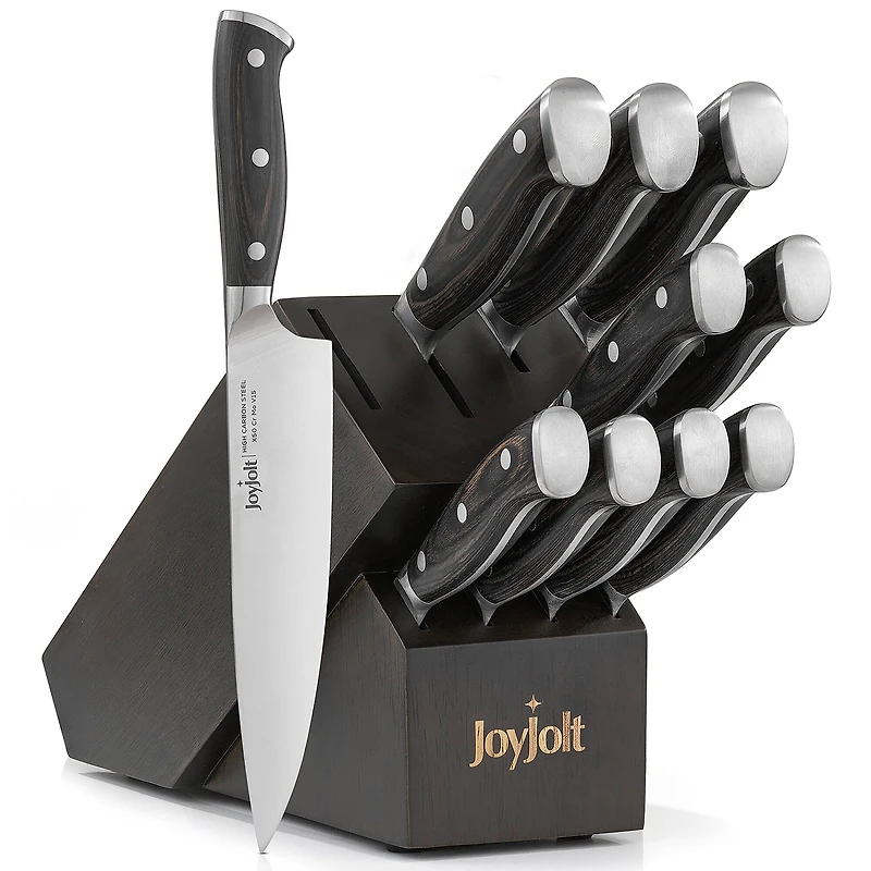 JoyJolt® 11-Piece Assorted High Carbon Knife Block Set