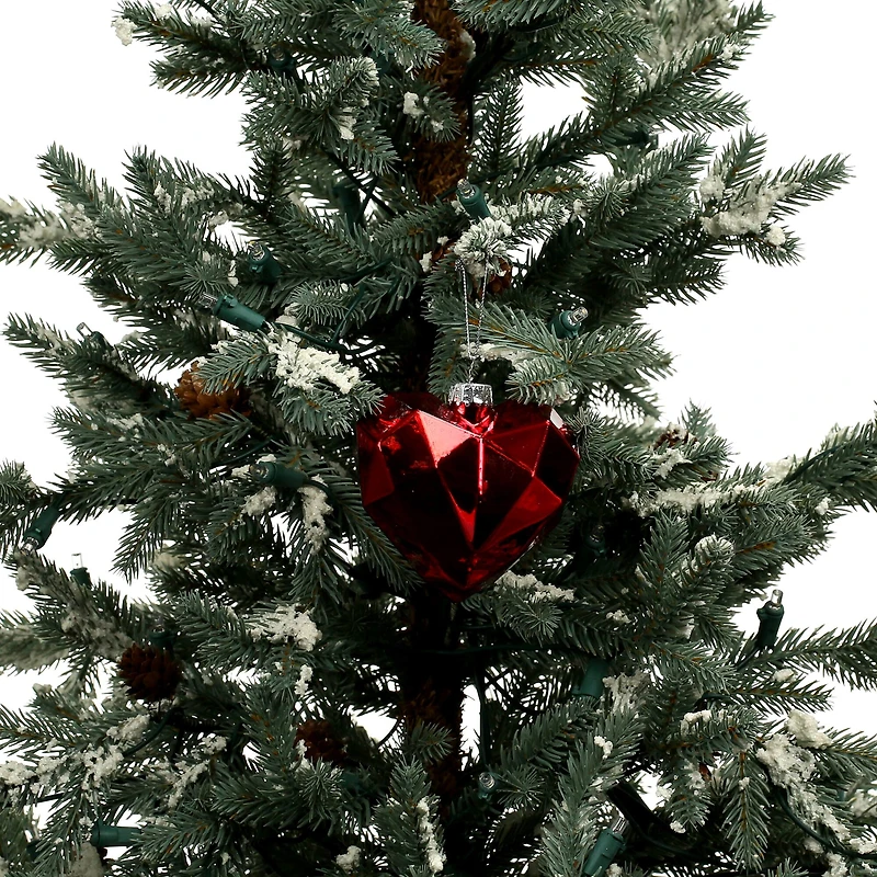 3.5" Red Diamond Heart Glass Ornament by Ashland®