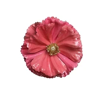 Shiny Poppy Flower Christmas Clip Ornament - 4.75" - Watermelon Pink