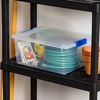 IRIS® 12qt. Clear Deep Storage Boxes with Lids & Blue Latches, 4ct.