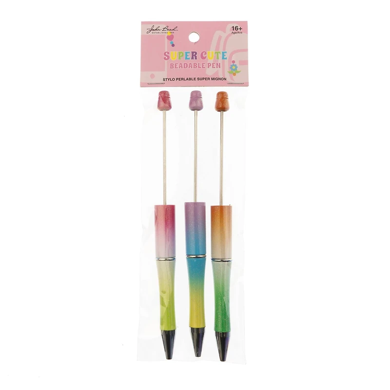 John Bead Super Cute Ombre 3-Piece Beadable Pen Kit