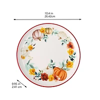 10.5" Pumpkin & Fall Florals Dinner Plate by Ashland®