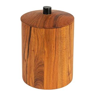Hello Honey® 8.5" Natural Round Acacia Wood Canister with Handle