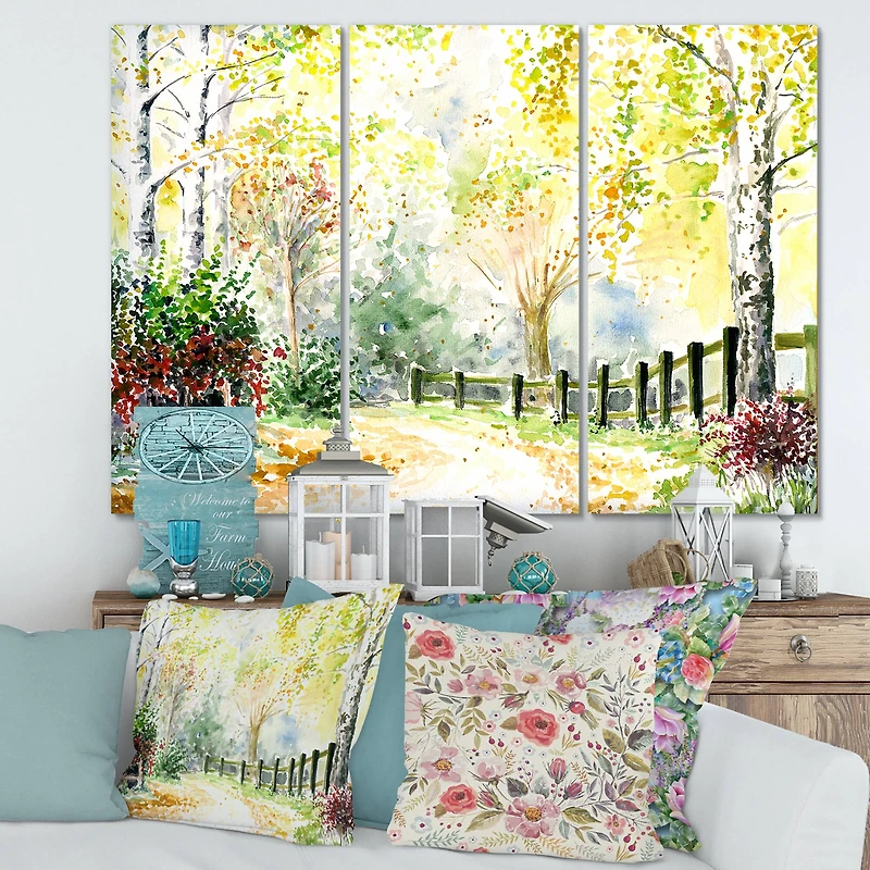 Designart - Autumn Countryside Landscape In The Afternoon