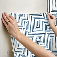 RoomMates Blue Warren Peel & Stick Wallpaper