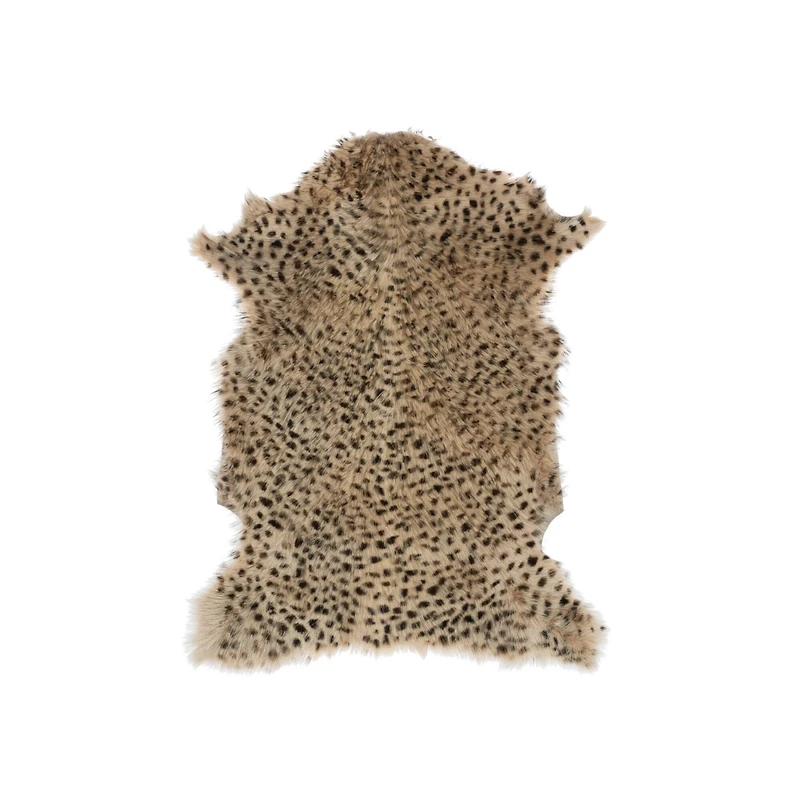 Hello Honey® Leopard Print Goat Fur Rug, 24" x 36"