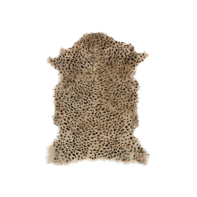 Hello Honey® Leopard Print Goat Fur Rug, 24" x 36"