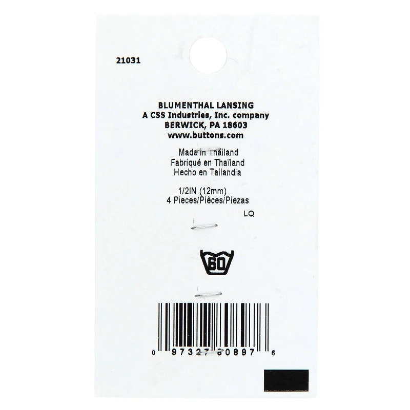 LaMode 1/2" Matte Black Shank Buttons, 4ct.