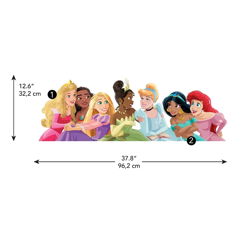 RoomMates Disney Princesses Peel & Stick Giant Wall Decal Set with Alphabet