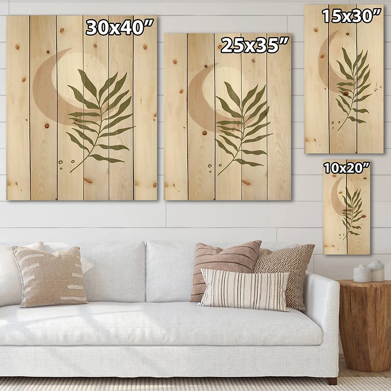 Designart - Abstract Geometrical Moon With Leaf II