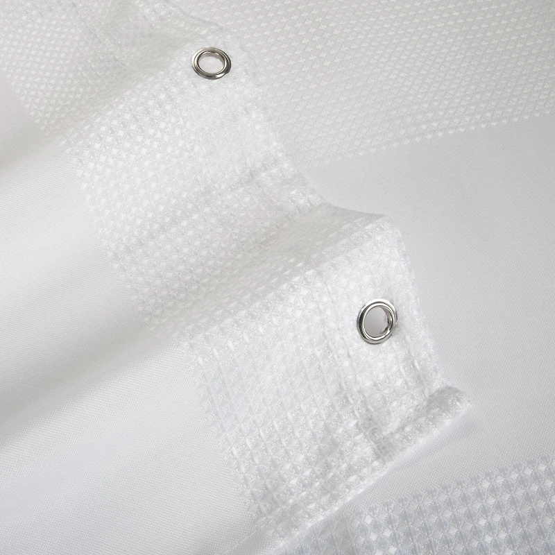 Elle Décor White Jacquard Weave Shower Curtain