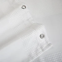 Elle Décor White Jacquard Weave Shower Curtain