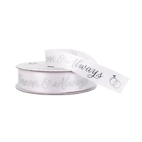 5/8'' x 7yd. Satin Foil Forever Ribbon by Celebrate It®