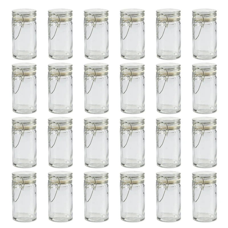 24 Pack: Mini Glass Round Jar with Latch by Ashland®