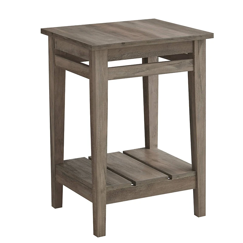 Walker Edison 18" Gray Wash Farmhouse Trim Side Table