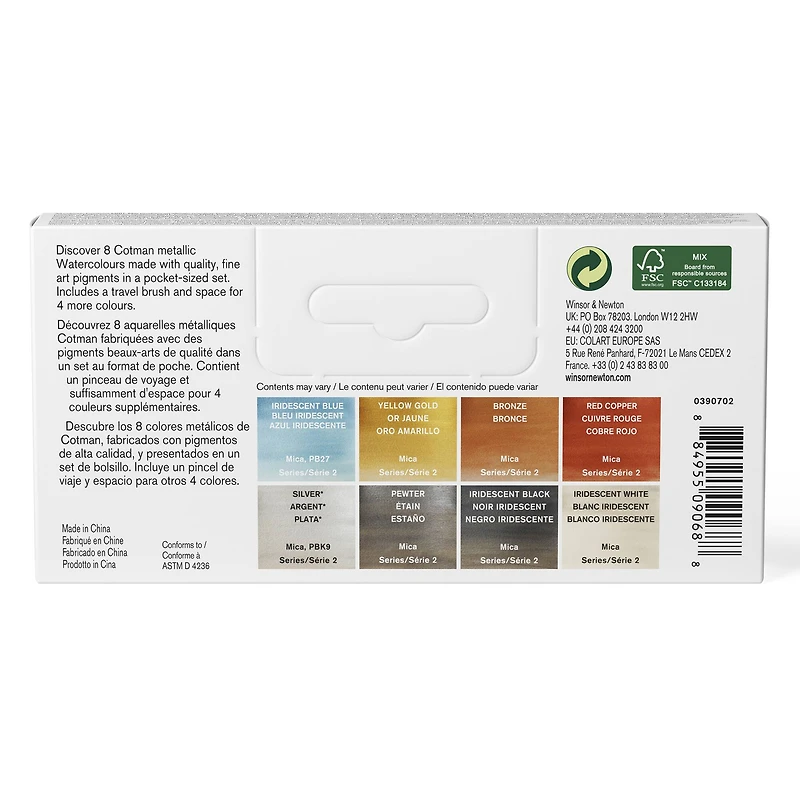 Winsor & Newton™ Cotman Watercolour™ Metallic Pocket Set