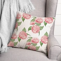 Pink Hydrangea Pattern 18" x 18" Throw Pillow
