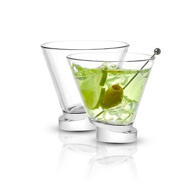 JoyJolt® 8.6oz. Aqua Vitae Round Off Base Martini Glasses, 2ct.