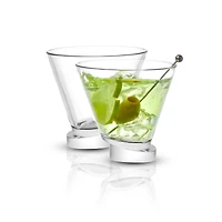 JoyJolt® 8.6oz. Aqua Vitae Round Off Base Martini Glasses, 2ct.