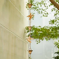 Glitzhome® 8.5ft. Faux Copper Patina Bird & Cup Rain Chain