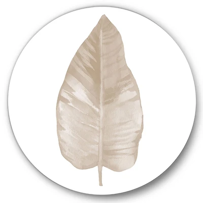 Designart - Dried Leaf Plant Beige On White