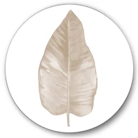 Designart - Dried Leaf Plant Beige On White