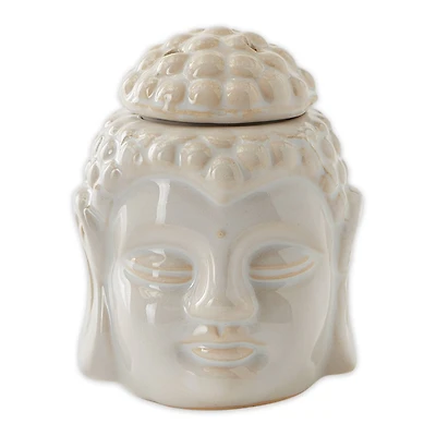 Decorative Cream Peaceful Buddha Essential Frangerance Oil Warmer for Meditation and Relaxing 4.25" x 4" x 5