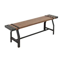 Brown Iron & Wood Industrial Bench